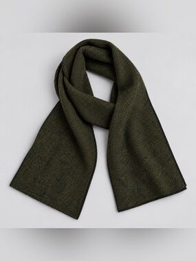 Vintage Woolrich Wool Scarf Quiet Luxury Old Money Minimalist Green